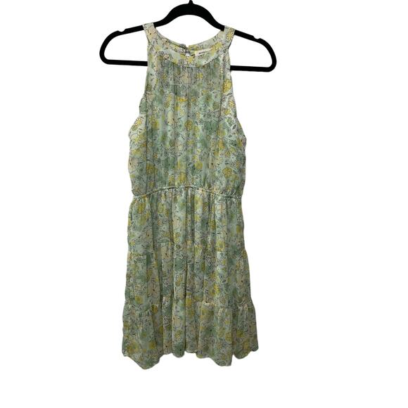 Monteau Los Angeles Floral Print Tiered Knee Length Shift Dress Women's Sz Large - Picture 1 of 9
